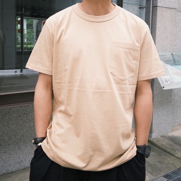 【AMERO】男女裝 圓領短袖T恤 素面 口袋 情侶裝