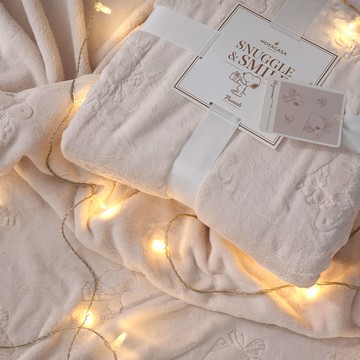 【PEANUTS™史努比聯名款】法蘭絨壓花毯 / 交換禮物 / HOYACASA