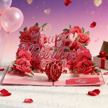 🔥在臺出貨🔥2026七夕情人節3D創意立體賀卡情侶手工浪漫玫瑰愛情結婚祝福紀念卡片