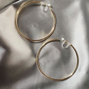 無耳洞耳環女耳夾式復古港味冷淡風圓形臉顯瘦大號圓圈圈耳環耳釘