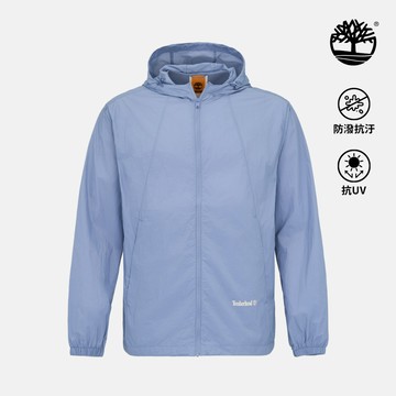 Timberland 中性灰藍色防潑水可收納外套|0YHFGB88