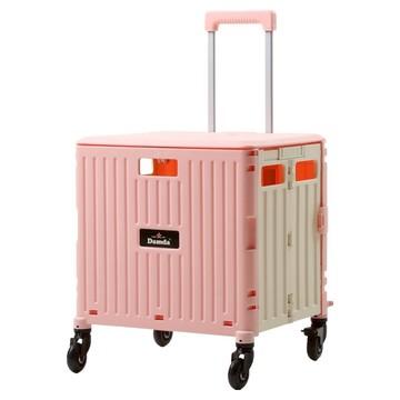 韓國 Damda Home PLUS 四輪摺疊購物推車 65L大容量 最大承重80kg  草莓牛奶  1個