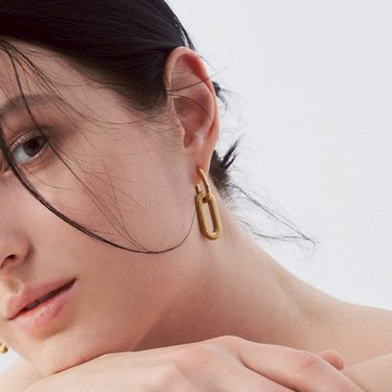 【ᴛᴏs】Chemistry Earrings 兩種戴法 心有所屬扣環耳環