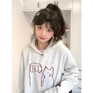 已售9642件💖赤道少女 純棉連帽衛衣 帽t 薄衛衣 長袖上衣 oversize 帽t 潮流衣服 ins風 刷毛 印花