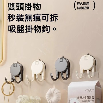【隔日到貨】吸盤衛生紙掛鉤 強力吸盤掛鉤 吸盤雙掛鉤 門後掛鉤 無痕掛鉤 廚房掛鉤 免打孔 吸盤置物架 吸盤式雙鉤