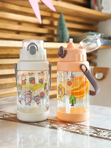 超大容量水杯女2000ml運動健身吸管杯男便攜塑料水壺簡約杯子瓶