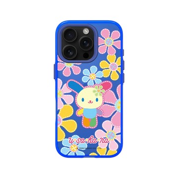 iPhone 16 Pro Clear 激光藍 - 三麗鷗-花小兔 Usahana - 刺繡花朵