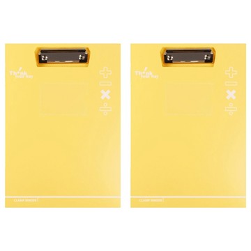 DaTaBanK 三田文具 加減乘除丹麥夾 A4 AB-01A4-27A 2本  黃色  1組