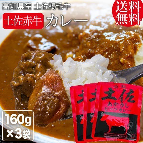 土佐あかうし ビーフカレー 3食（160g×３袋）セール レトルト カレー 長期保存 メール便限定 送料無料