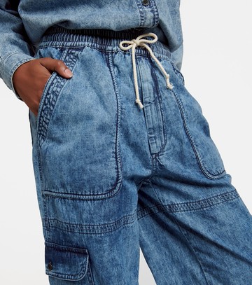 Marant Etoile Viamao straight cotton chambray pants