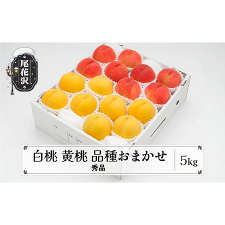 ふるさと納税 先行予約 もも 白桃 有袋黄桃 秀品 詰め合わせ 品種おまかせ 5kg フルーツ 化粧箱入 果物 アソート 2024年産 令和6年産 山形県産.. 山形県尾花沢市