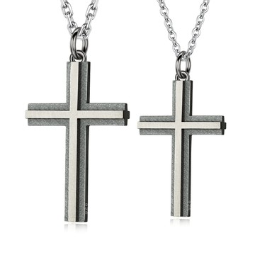 AchiCat．925純銀項鍊．忠貞不渝．十字架對鍊．客製刻字．單個．情人節禮物．CS9041