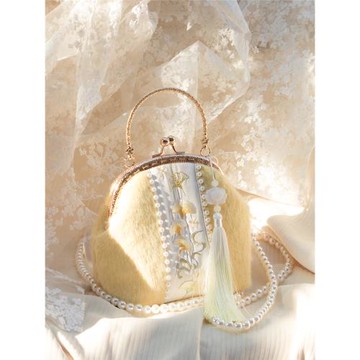 樹里原創手工包包女古風刺繡手提包旗袍女包斜挎珍珠鏈條包漢服包