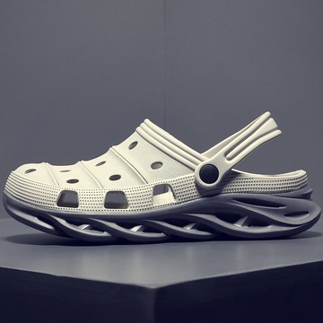 男士洞洞鞋拖鞋男潮室外沙灘鞋防滑軟底大頭涼鞋夏外穿包頭涼拖鞋