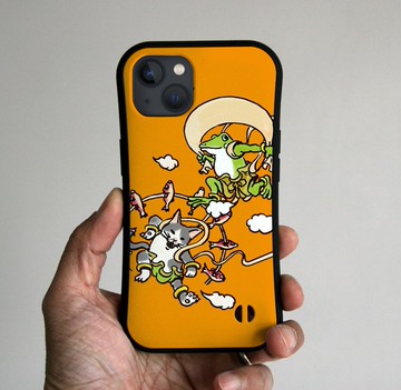 握把 iPhone 保護殼 Fujin Raijin 鮮豔橙