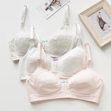 早春新款少女內衣發育期棉質無鋼圈文胸高中生學生小胸睡眠胸罩