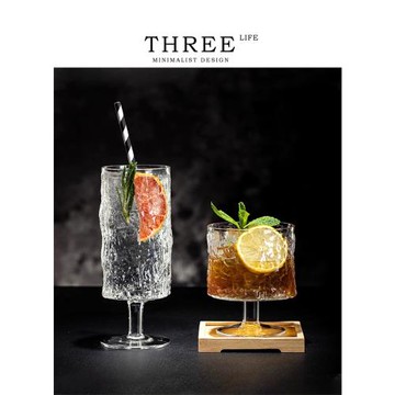 Tlife·Tipsy·杯具日式樹皮紋玻璃杯創意雞尾酒杯高腳杯 | 微醺