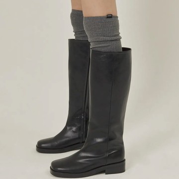 韓國 KHIHO 過膝針織長襪 - 炭灰色