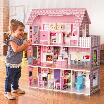 過家家兒童玩具公主房子仿真木質房dollhouse城堡生日禮物