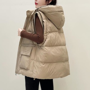 歐貨大牌2025秋冬季新款馬夾女時尚寬松小個子羽絨服馬甲短外套潮