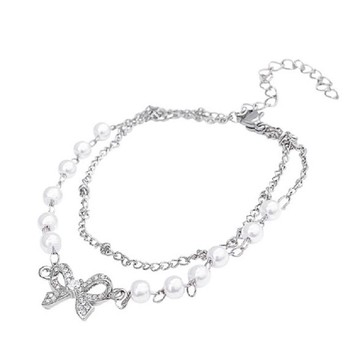 【HOOMI】雙層蝴蝶結珍珠手鍊