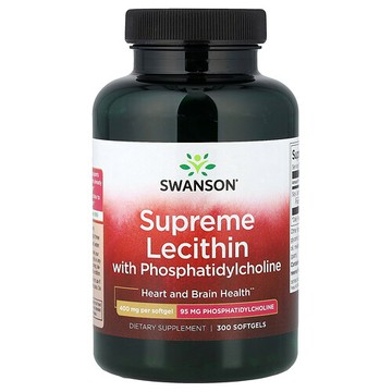 Swanson Vitamins, 高級卵磷脂，含磷脂酰膽鹼，300 粒軟膠囊