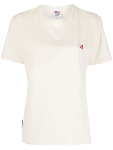 Autry - logo-print short-sleeved T-shirt - women - Cotton - XS - White