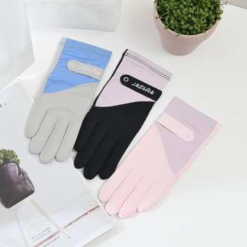 YABY冰絲止滑掀指手套-雙色-多色任選