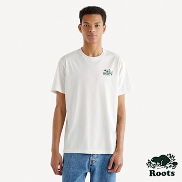 Roots 男裝-FORK LAKE 短袖上衣-白色