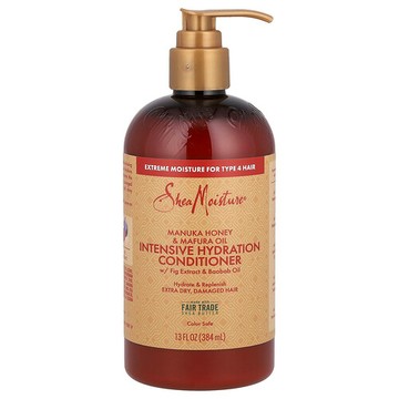 SheaMoisture, 保濕補水護髮素，麥盧卡蜂蜜和黑醋精油，13 液量盎司（384 毫升）