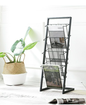 鐵藝宣傳冊展示架海報落地收納架資料架雜志架書刊廣告立式展架子