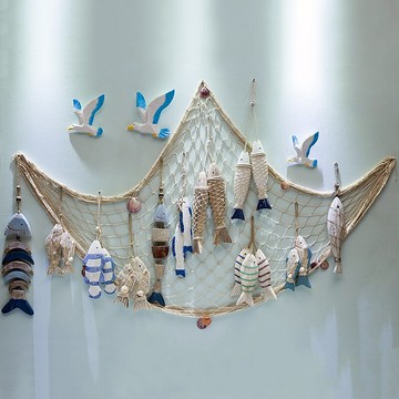 美式鄉村復古地中海木質創意魚掛飾墻飾餐廳壁飾立體墻面裝飾掛件