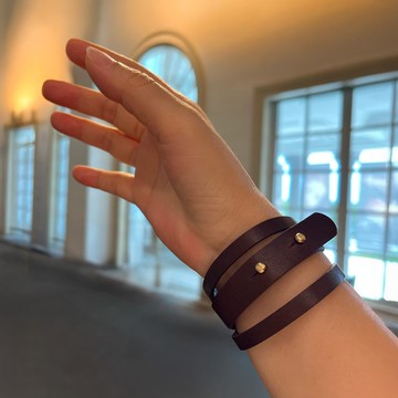 索菲 皮革手環/植鞣革 -黑可可 / 星空黑 /  柏青色