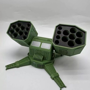 臺灣出貨+免運3d打印防空導彈發射架盒擺件360旋轉機甲5號7號電池收納筆筒