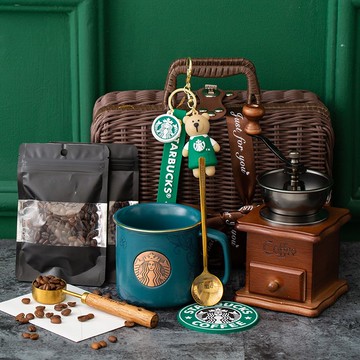 現貨免運！生日禮物 交換禮物 禮物 禮品 情人節禮物 生日禮物輕奢復古咖啡機伴手禮女伴娘團精致手提編織禮盒實用高端 八折下殺 特價出 可開發票 加客服賴享受巨額優惠