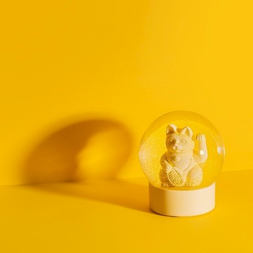 【預購】【DONKEY PRODUCTS】幸運繽紛招財貓 - 招財貓水晶球_黃色