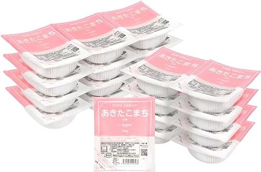 パックご飯 秋田県産 あきたこまち 180G 24個 国産米 100% 低温製法米 (HAPPY BELLY)