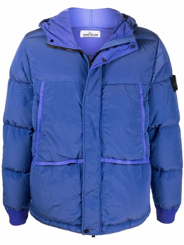 Stone Island - Compass badge padded jacket - men - Polyamide/Polyamide/Polyurethane Resin/Duck Feathers - XXXL - Blue