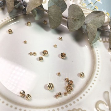 【Rich手作】14K包金 斜切花珠 花珠 切割感 條紋珠 圓珠 隔珠 散珠 手工DIY 現貨在台 水晶設計 斜切珠