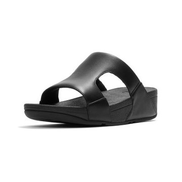 【FitFlop】LULU 皮革 H 型涼鞋-女(靚黑色)