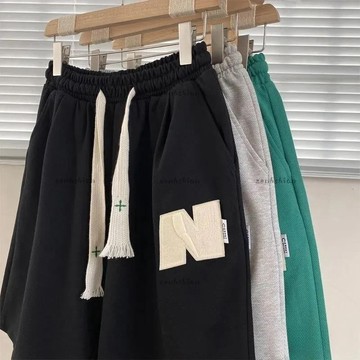 夏季優選✨胖妞不愁Emma大尺碼特大碼2-300斤運動短褲胖mm夏季ins美式復古寬松小眾設計感男女情侶外穿休閒五分褲