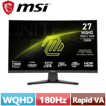 MSI微星 27型 MAG 275CQF E18 曲面電競顯示器