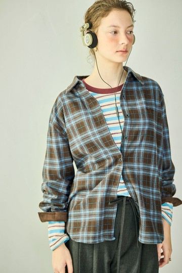 格紋棉質休閒襯衫