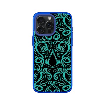 iPhone 15 Pro Max Clear 激光藍 - Assassin's Creed - Valhalla - Viking Pattern