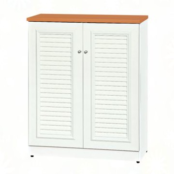 文創集-南亞塑鋼     宮崎  南亞塑鋼2.7尺雙開門百葉鞋櫃-81x37x100cm免組