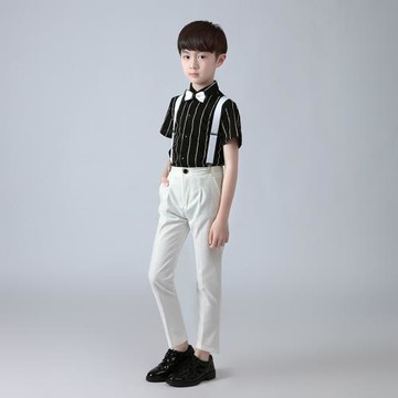 兒童禮服男童花童男孩表演演出服鋼琴套裝西服小主持人帥氣三件套