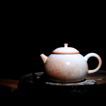手作復古風志野燒緋紅小圓壺粗陶茶壺中式陶瓷李輝熠泡茶壺單壺