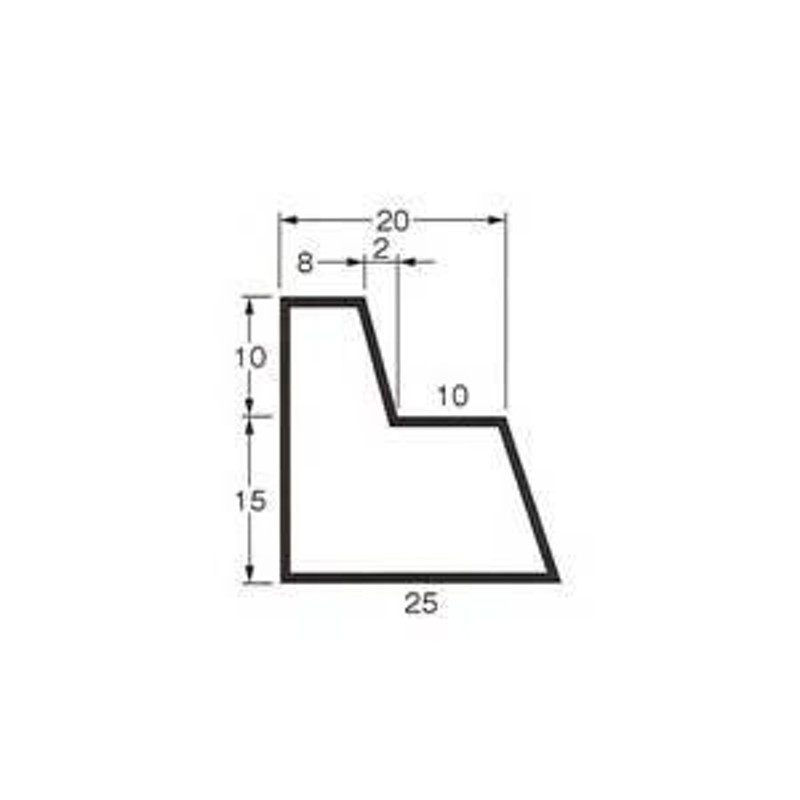 乾産業 二段目地棒 E-4 25×25×8 片 L=2M 入数：50個入 | LINEショッピング