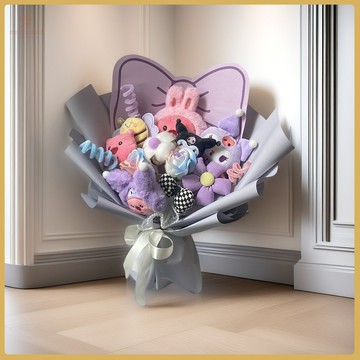 爆款熱推💖全臺免運  畢業花束 卡通玉桂狗庫洛米送女生閨蜜成品花束帕恰狗玩偶生日禮物畢業兒童 AZCY