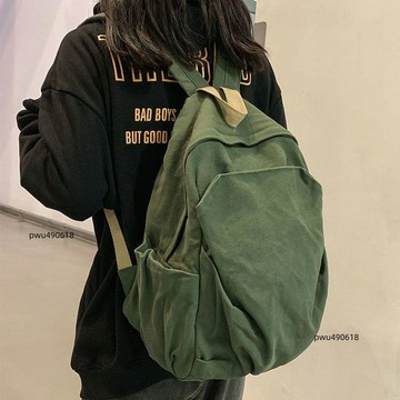 ✨臺灣出貨 2026新款純色耐用帆布雙肩包女大學生上課書包女韓版日系旅行揹包